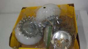 lot 285 image: Vintage Hanging Schoolhouse Lamps.
