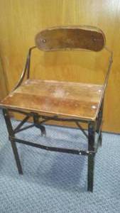 lot 308 image: Vintage Wood And Metal Chair.