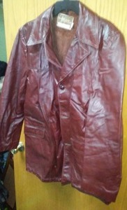lot 318 image: Mens Leather, Lined Coat.