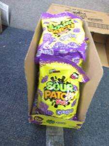 lot 131 image: 8- 8.02 oz Pks Sour Patch Kids Grap...