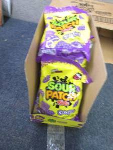 lot 132 image: 8- 8.02 oz Pks Sour Patch Kids Grap...