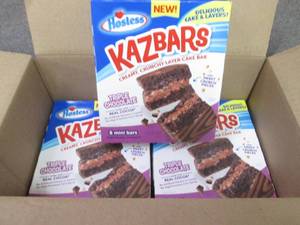 lot 136 image: 3- 8 pks Hostess Kazbars...