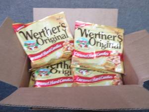 lot 138 image: 12- 5.5 oz Bags Werthers Originals...