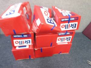 lot 149 image: 9 10 ct Boxes Brillo Soap Pads- cru...