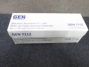 lot 182 image: Gen 1112 Standard Aluminum Foil 12x...