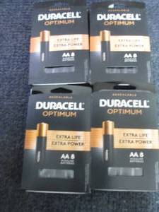 lot 186 image: 4- 8pks Duracell Optimum AA Batteri...
