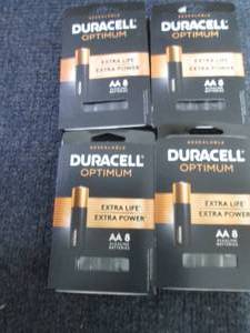 lot 187 image: 4- 8pks Duracell Optimum AA Batteri...