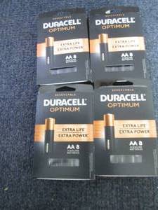 lot 188 image: 4- 8pks Duracell Optimum AA Batteri...
