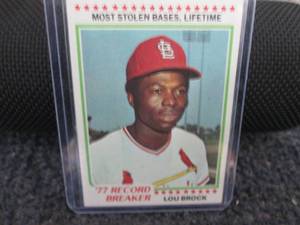 lot 285 image: 1978 Topps Lou Brock Card...