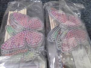 lot 412 image: 3- Butterfly Diamond Painting Kits...
