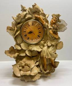 lot 40 image: Large Resin Fairy Clock 19 x 16 (Works)