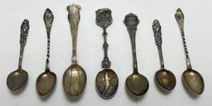 lot 66 image: Sterling & 830 Silver Souvenir Spoons Roughly 76.92 G