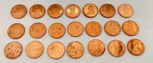 lot 81 image: .999 Copper 1 OZ. Coins 21 Total
