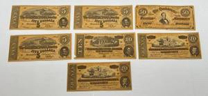 lot 85 image: Misc. Vintage Facsimile (FAKE) US CONFEDERATE PAPER CURRENCY (Still Very Cool Vintage)