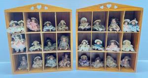 lot 115 image: Two Wood Shelves With Misc. Dolls