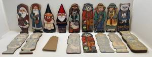 lot 137 image: Misc. Size Laser Cut Wood Figures Some With Stand