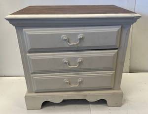 lot 202 image: Small Wood Two Drawer Table 26W x 25T x 16D