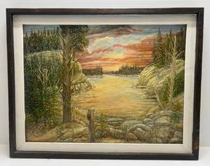 lot 209 image: Framed R. G. Klietsch Original Oil Painting On Board 27 14 x 21 14