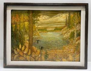 lot 210 image: Framed R. G. Klietsch Original Oil Painting On Board 27 14 x 21 14
