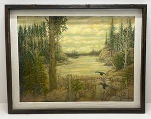 lot 211 image: Framed R. G. Klietsch Original Oil Painting On Board 27 14 x 21 14