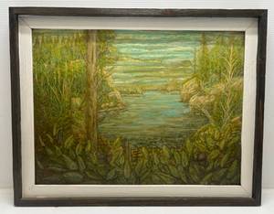 lot 213 image: Framed R. G. Klietsch Original Oil Painting On Board 27 14 x 21 14