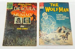 lot 265 image: The WOLFMAN #1 Dell Movie Classic Comic 1964 & Dell Giant Universal Pictures Presents Dracula The Mummy 1963