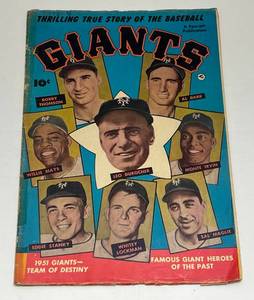 lot 275 image: (VERY RARE) 1952 Thrilling True Story Of The Baseball New York Giants Comic Book