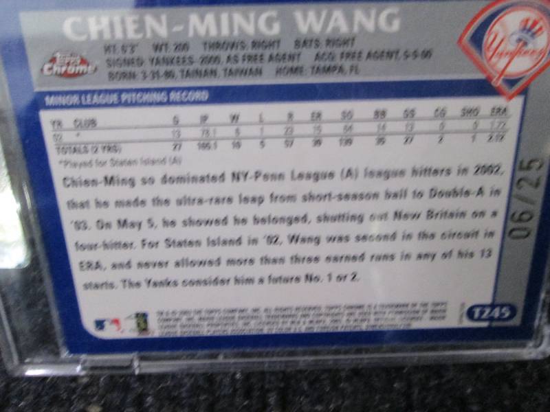 lot 184 image: 2003 Topps Chien-Ming Wang  Rookie ...