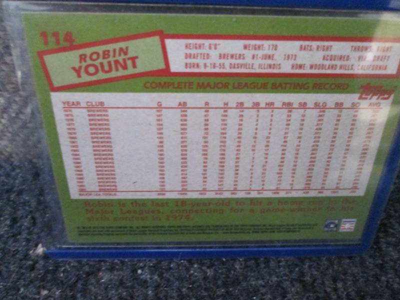 lot 186 image: 2013 Topps Robin Yount Card...