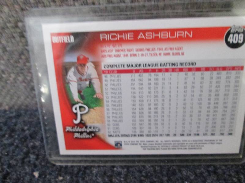 lot 188 image: 2010 Topps Richie Ashburn Card...