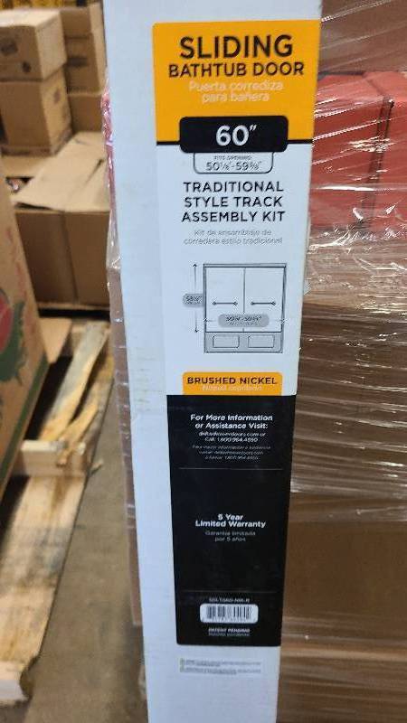 lot 38 image: Traditional style track assembly kit for bath doors