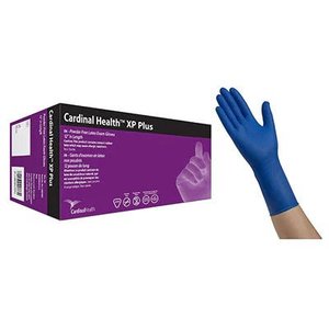 lot 17 image: MSRP $360 1 Case 500 NEW Ambidextrous Gloves Cardinal XP Plus Non-Sterile Latex Exam Gloves Blue Extra Large - High Glove Thickness &amp Extended Cuff - For High Risk Infectious Material Handling -&nbspFully textured for a secure grip, even when wet