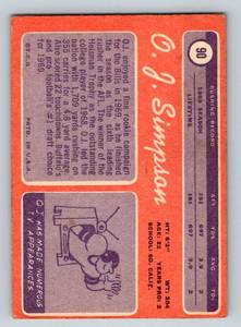 lot 22 image: OJ Simpson RC 1970 Topps #90 Vintage Rookie Football Card