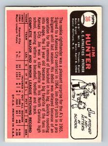 lot 33 image: Jim Catfish Hunter RC 1966 Topps #36 Vintage Rookie Baseball Card