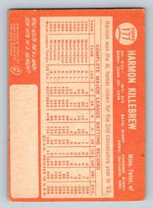 lot 50 image: Harmon Killebrew 1964 Topps #177 Vintage Minnesota Twins Baseball Card