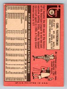 lot 53 image: Carl Yastrzemski 1969 Topps #130 Vintage Baseball Card