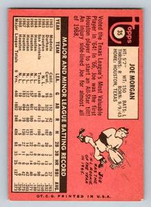 lot 61 image: Joe Morgan 1969 Topps #35, solid condition, Vintage Baseball Card