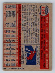 lot 63 image: 1957 Topps Ken Boyer #122 Vintage Baseball Card