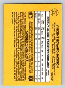 lot 74 image: Bo Jackson RC 1987 Donruss Rated Rookie #35 Rookie Baseball Card