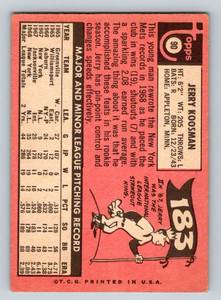 lot 81 image: 1969 Topps Jerry Koosman #90 Vintage Baseball Card