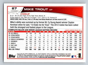 lot 92 image: Mike Trout Rookie Cup 2013 Topps #27 Baseball Card