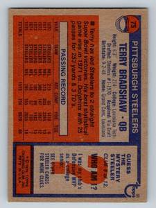 lot 144 image: Terry Bradshaw 1976 Topps #75 Vintage Football Card