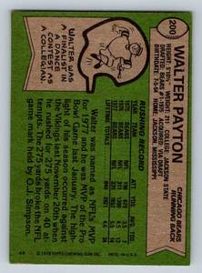 lot 150 image: Walter Payton 1978 Topps #200 Vintage Football Card
