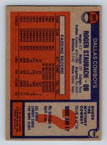 lot 152 image: Roger Staubach 1976 Topps #395 Vintage Football Card
