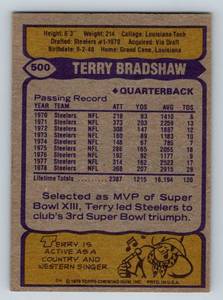 lot 168 image: Terry Bradshaw 1979 Topps #500 Vintage Football Card