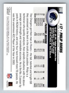 lot 209 image: Philip Rivers RC 2004 Topps #375 Rookie Football Card