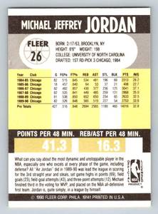 lot 236 image: Michael Jordan 1990 Fleer #26 Basketball Card