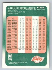 lot 234 image: Kareem Abdul-Jabbar 1988 Fleer #64 Basketball Card