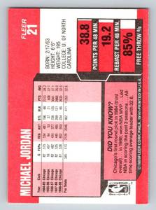 lot 232 image: Michael Jordan 1989 Fleer #21 Basketball Card