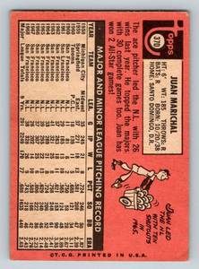 lot 52A image: Juan Marichal 1969 Topps #370 Vintage Baseball Card